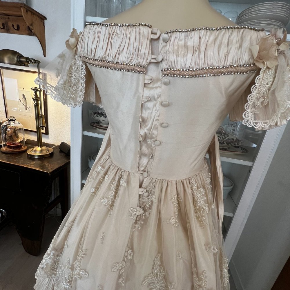 custom hand beaded Top Dress and Full Length Skirt